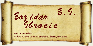 Božidar Ibročić vizit kartica